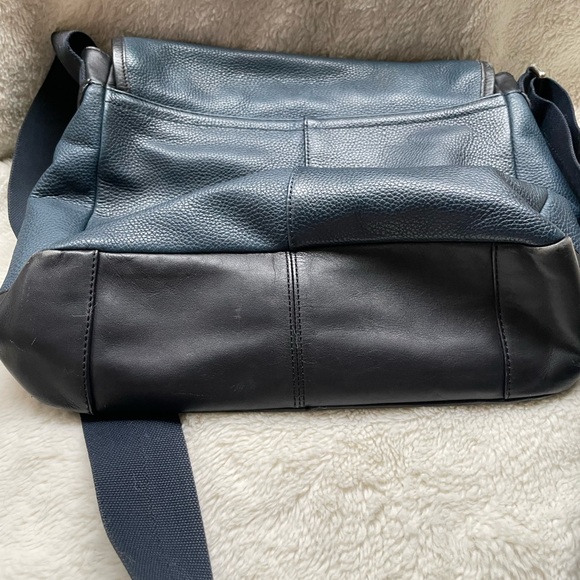 Coach Camden Blue Leather Crossbody Laptop Messenger Map Bag - Picture 7 of 15